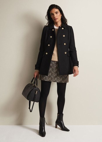 Phase Eight Aurelie Wool Smart Coats Black USA | 5403827-HA